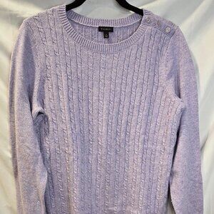 Talbots Purple Knited Sweater Size Large Button Accents
